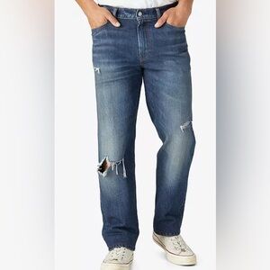 Lucky Brand Men’s 410 Athletic Fit Distressed Straight Leg Jeans 32W 30L